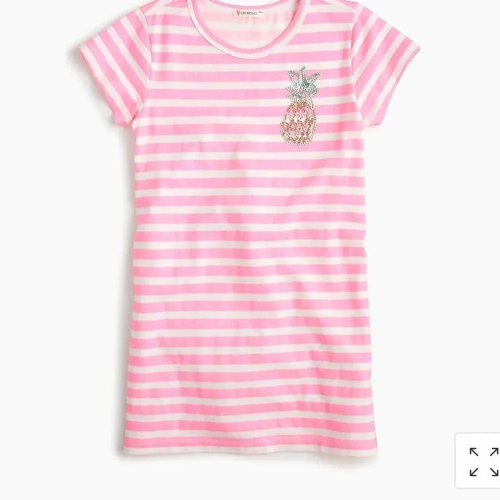 Girls' T-shirt dress with sequin pineapple Sz 4
